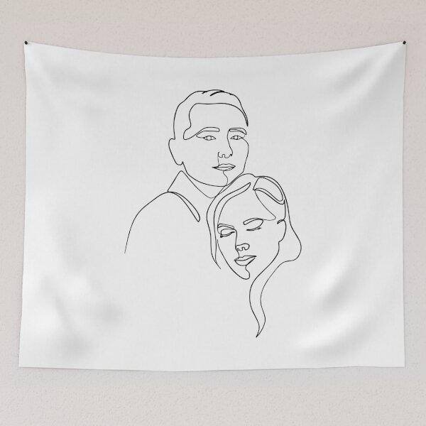 Item preview, Woman Line Art Figure Drawing Couple Line designed and sold by YaliliArt.