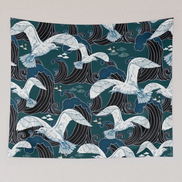 Item preview, Seagulls Nautical Pattern  designed and sold by MarcSabuncu.