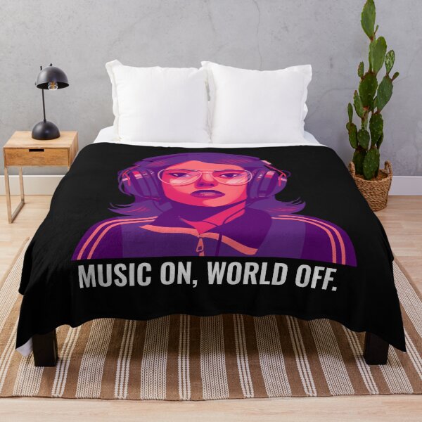 Item preview, Music On World Off Purple Girly  designed and sold by Funwithmusic.