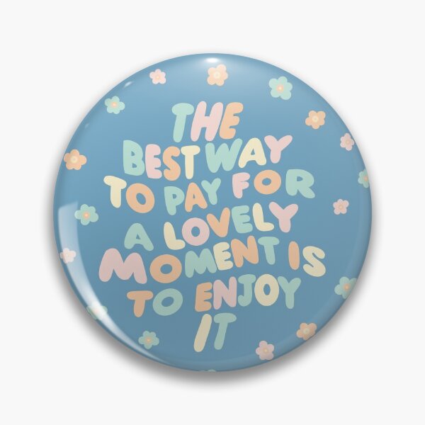 Item preview, Enjoy A Lovely Moment - Hand Lettered Quote - Blue designed and sold by TheBubblyType.
