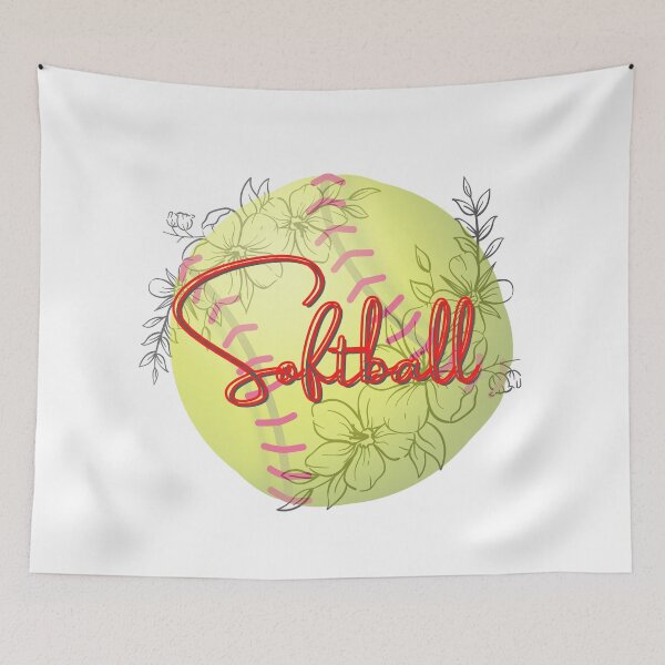 Item preview, Floral Softball Design designed and sold by GeoTeasters.