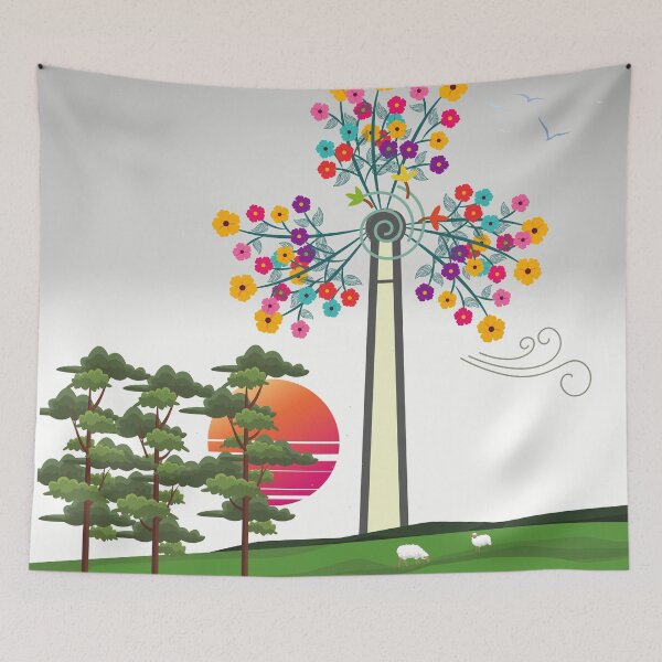 Item preview, Floral Windmill Sunset beneath monsoon clouds designed and sold by deepgoa.