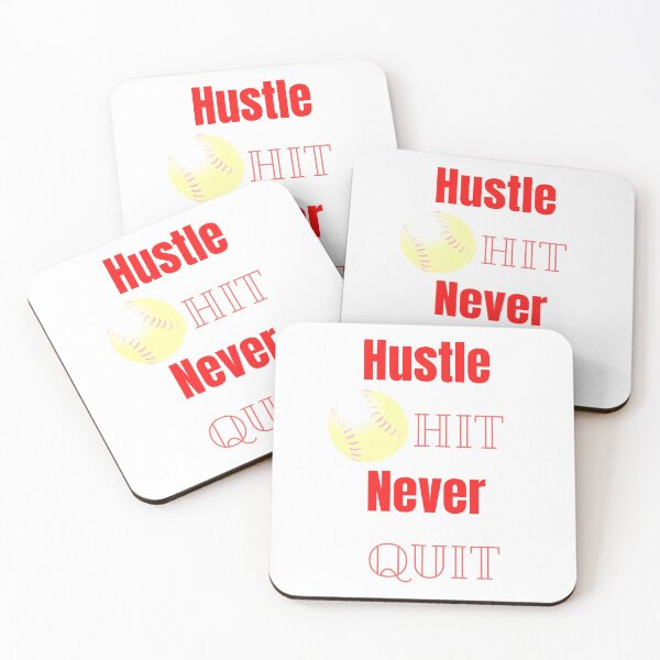 Artikelvorschau, Softball-Regeln: Hustle, Hit, Never Quiet in Red entworfen und verkauft von GeoTeasters.