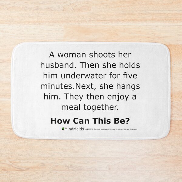 Item preview, Complex Riddle - Wife Shoots Husband designed and sold by ThinkinClothing.