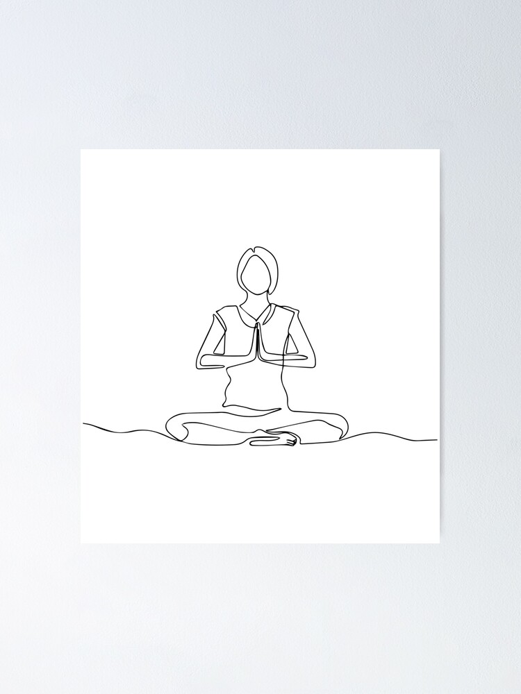 Premium Vector | Yoga person relaxing in lotus pose meditation drawn yoga  set blackwhite drawing