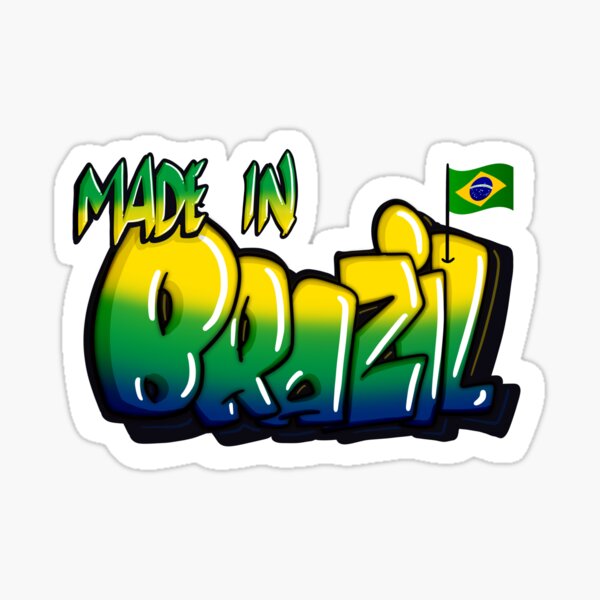 Brazil Shape Filled With Country Names Sticker
