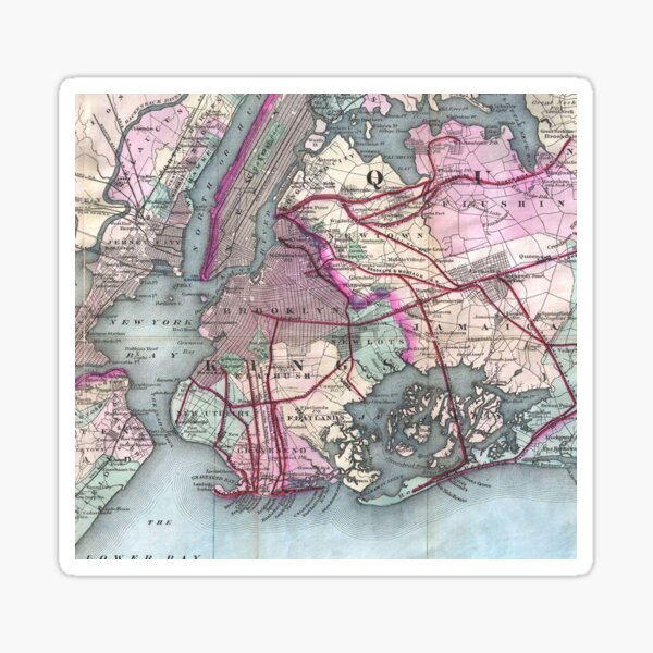 Item preview, Vintage Map of The NYC Metro Area (1880) designed and sold by BravuraMedia.