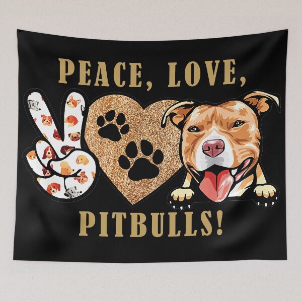 Item preview, Peace, Love, Pitbulls! designed and sold by Sinfamous.