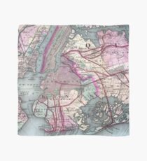 Pañuelo Mapa vintage del área metropolitana de Nueva York (1880)