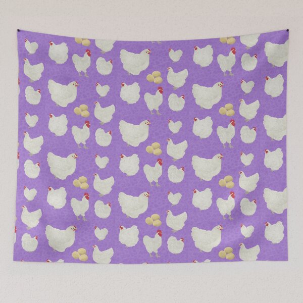 Item preview, White Orpington Chickens Purple designed and sold by Ashley Gagnon.