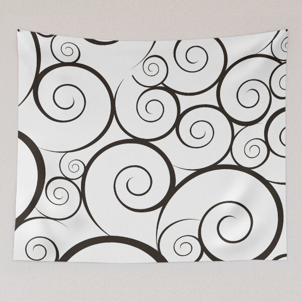 Item preview, Black Curly Waves Minimal Design designed and sold by kimuchiyo.