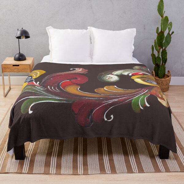 Item preview, Fabulous rosemaling design on a dark brown background designed and sold by Amalzaki.