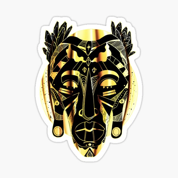 The First African Mask - Gold Edition Sticker