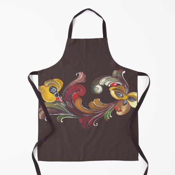 Aperçu de l'œuvre Superbe motif de rosemaling sur un fond marron foncé créée et vendue par Amalzaki.