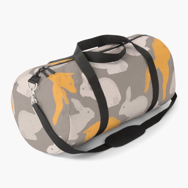 Fox and Rabbit Spring Pattern Duffle Bag