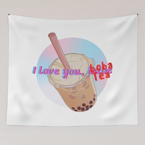 Item preview, I love you, babe/boba tea aesthetic design  designed and sold by Phiiilo.