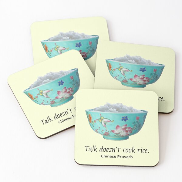 Item preview, Talk Doesn't Cook Rice - Chinese Proverb designed and sold by MHen.