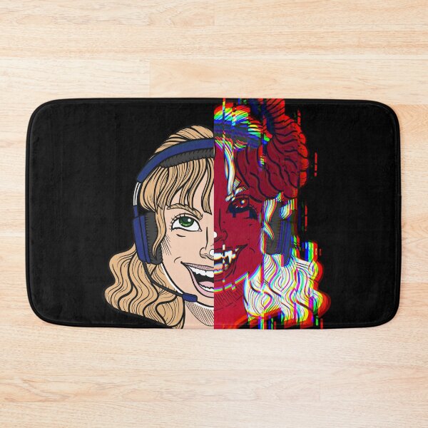 Item preview, Gamer Girl Red Demon Glitch Cartoon Anime Face designed and sold by JessicaAmber.