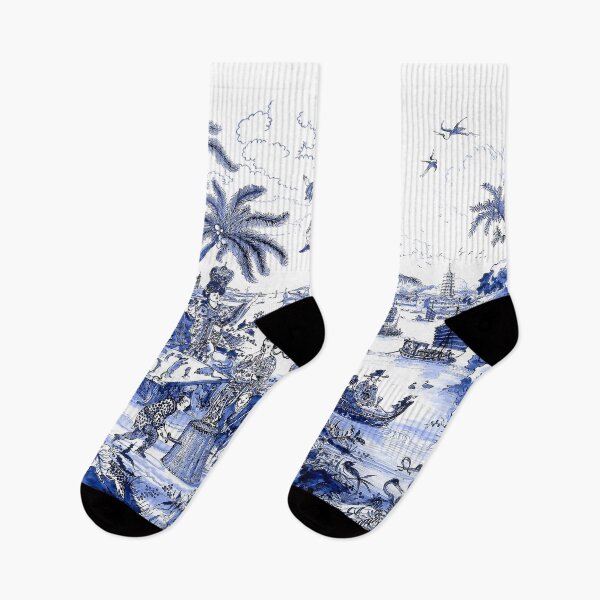 Item preview, Chinoiserie Blue Landscape Scene designed and sold by chrissyink.
