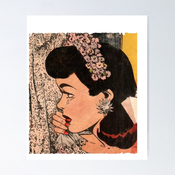 Artikelvorschau, Weinendes Mädchen Liebe Romantik Vintage Beziehung zitiert Comics Weinendes Comic-Mädchen Cartoon Retro-Filme süße Beziehung Zitate Sticker T-Shirt entworfen und verkauft von TRIBExSPACE.