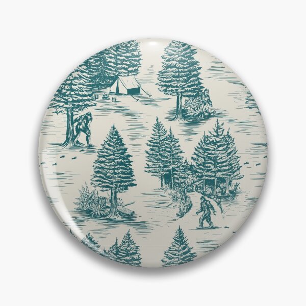 Item preview, Bigfoot / Sasquatch Toile de Jouy in Teal designed and sold by somecallmebeth.