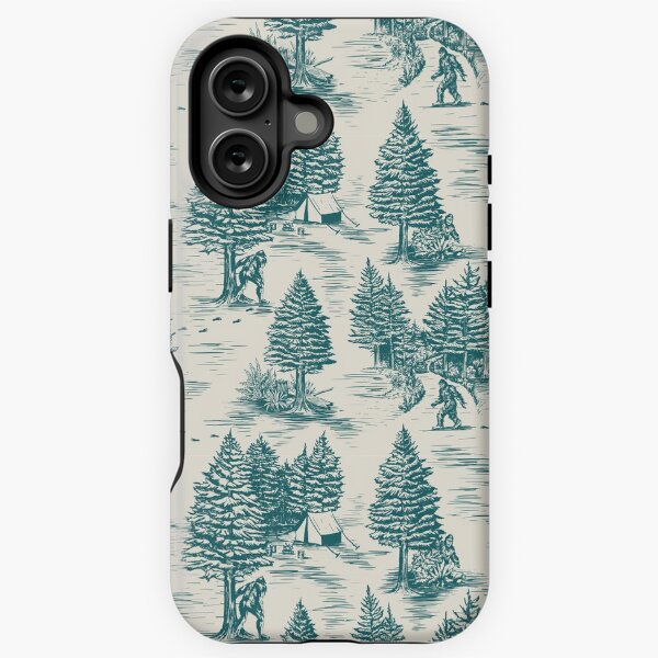 Item preview, Bigfoot / Sasquatch Toile de Jouy in Teal designed and sold by somecallmebeth.