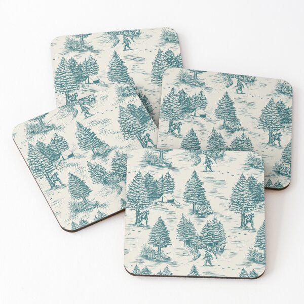 Item preview, Bigfoot / Sasquatch Toile de Jouy in Teal designed and sold by somecallmebeth.