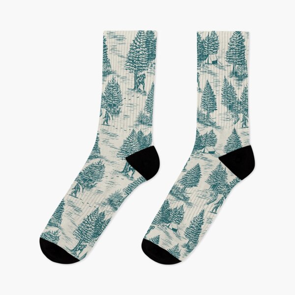 Item preview, Bigfoot / Sasquatch Toile de Jouy in Teal designed and sold by somecallmebeth.