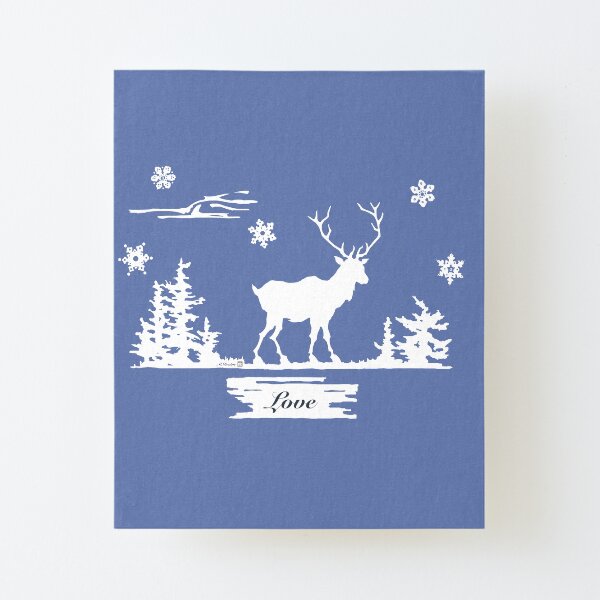Snowy Deer Canvas Mounted Print