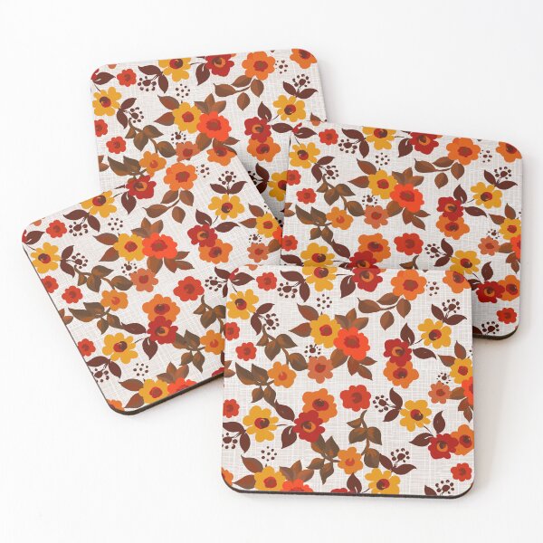 Item preview, 70s Bright flowers little, pretty, colorful, pattern, florals, simple, stylized,  designed and sold by chrissyink.