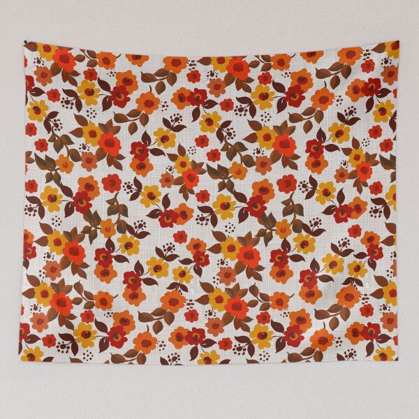 Item preview, 70s Bright flowers little, pretty, colorful, pattern, florals, simple, stylized,  designed and sold by chrissyink.