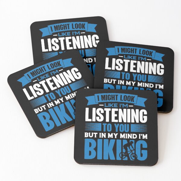 Item preview, I Look Like I'm Listening But In My Mind I'm Biking | Happy Trails designed and sold by GravitiTees.