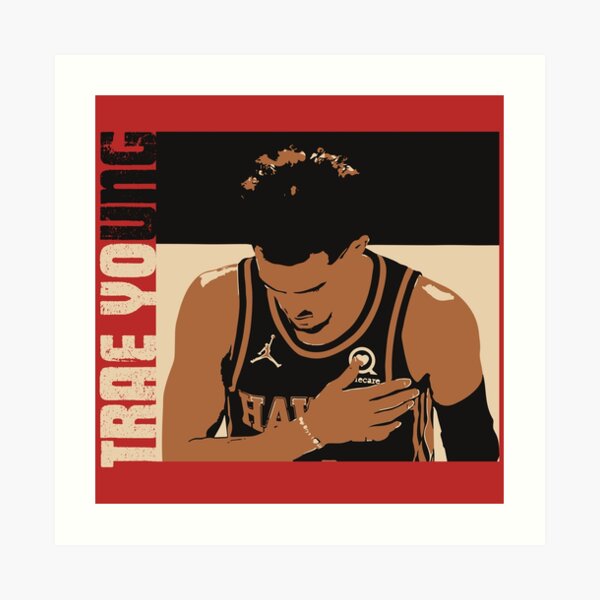 Lamina Artistica Ilustracion De Trae Young Arte De Trae Young De Color Me Redbubble