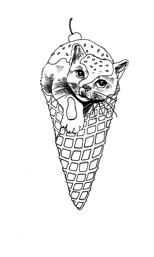 "Ice cream Kitty" by GaMoArts Redbubble