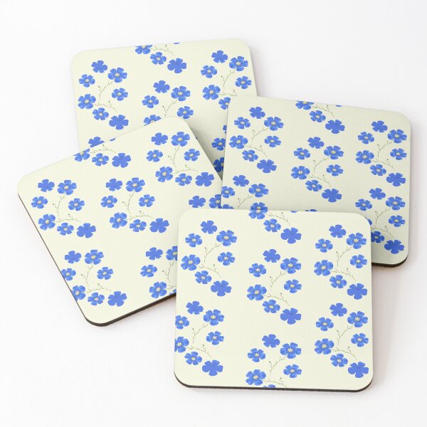 Item preview, Blue watercolor flowers pack- beautiful flowers on beige background designed and sold by Amalzaki.