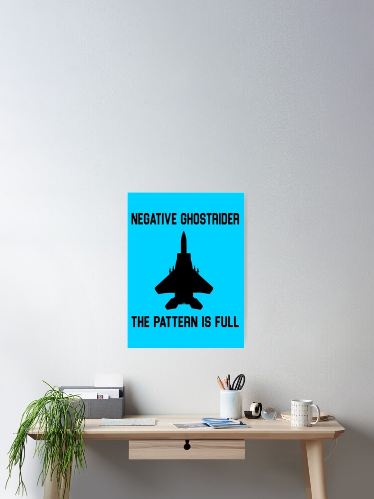 "Top Gun Quote Negative Ghostrider The Pattern Is Full" Poster for