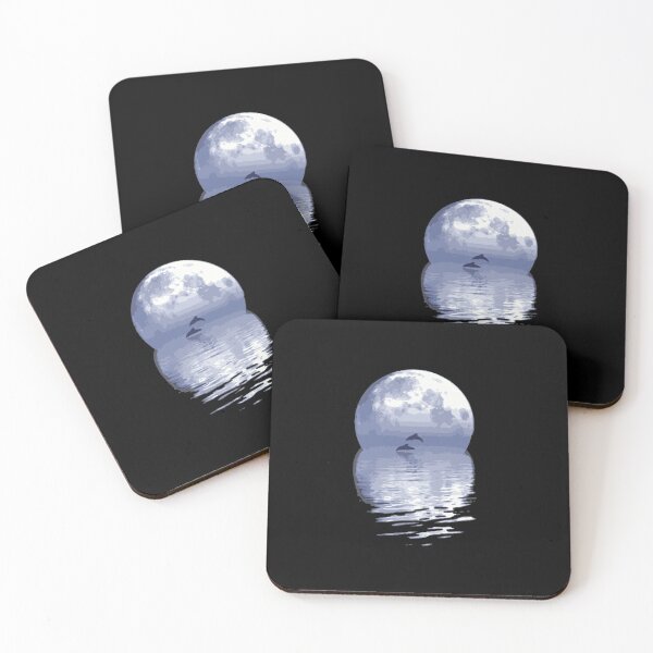 Item preview, Night Ocean Beauty With Dolphins designed and sold by hinettiker.