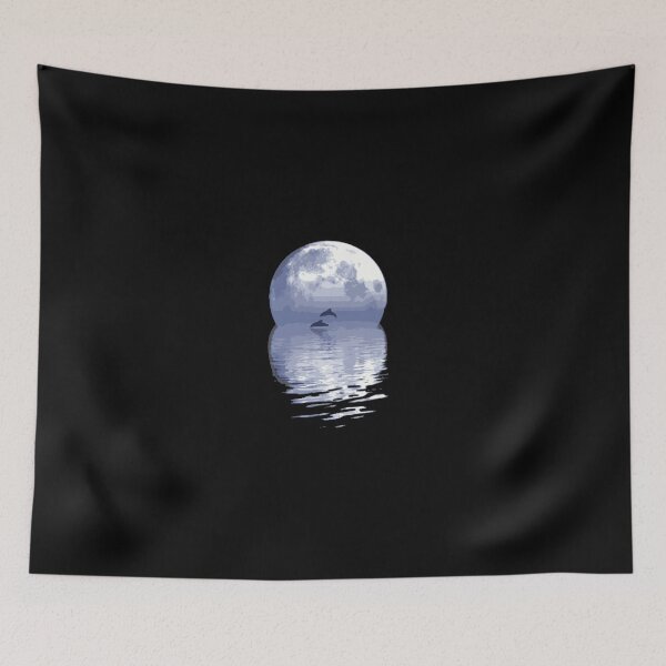 Item preview, Night Ocean Beauty With Dolphins designed and sold by hinettiker.