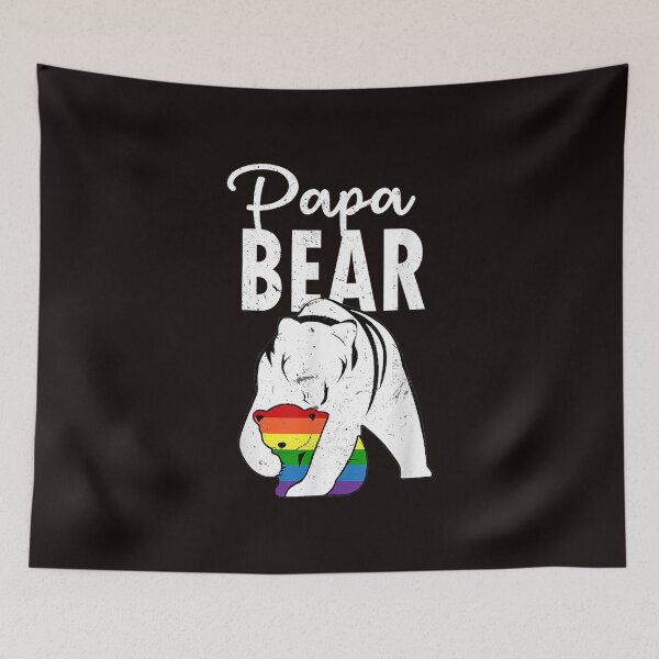 Item preview, Papa Bear Gay Pride Rainbow Flag LGBT Dad Camping Father Day Summer designed and sold by travellb.