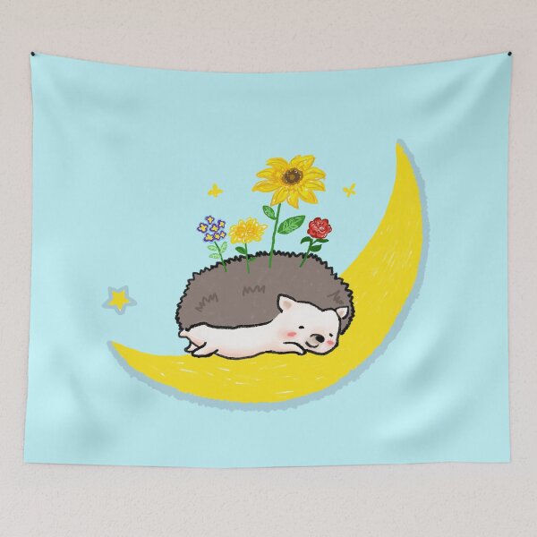 Item preview, sleepy hedgehogs with flowers! hedgehug designed and sold by yellrelang.