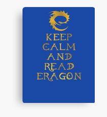 Keep calm and read Eragon (Gold text) Canvas Print