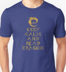 Keep calm and read Eragon (Gold text) Unisex T-Shirt