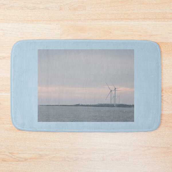 Item preview, Windmill scenery at sunrise in the eastern sea of Jeju, Jeju Island.Korea. designed and sold by human8891.
