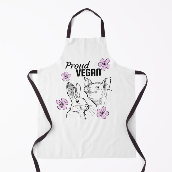 Item preview, Proud vegan text with some pink flowers and a pig and a rabbit designed and sold by Purr95.