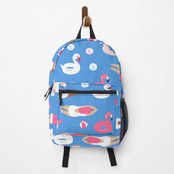 Item preview, Cute Swimmer and Pool Floats on Blue Background designed and sold by kapotka.