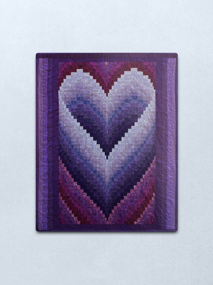 Honeymoon Heart Bargello Quilt Metal Print By Renatagreene Redbubble