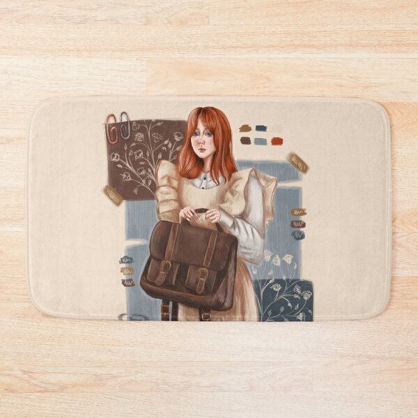 Item preview, Cute girl in school uniform with bag and plants in pastel colors designed and sold by darkmoonlight-.