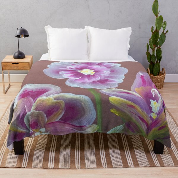 Item preview, Purple Chrysanthemums Hand Painted Oil Paint Painting designed and sold by UncleStuScience.