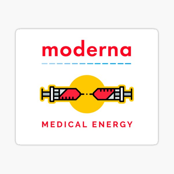 "Moderna Energy Logo" Sticker by Olliv4nder Redbubble