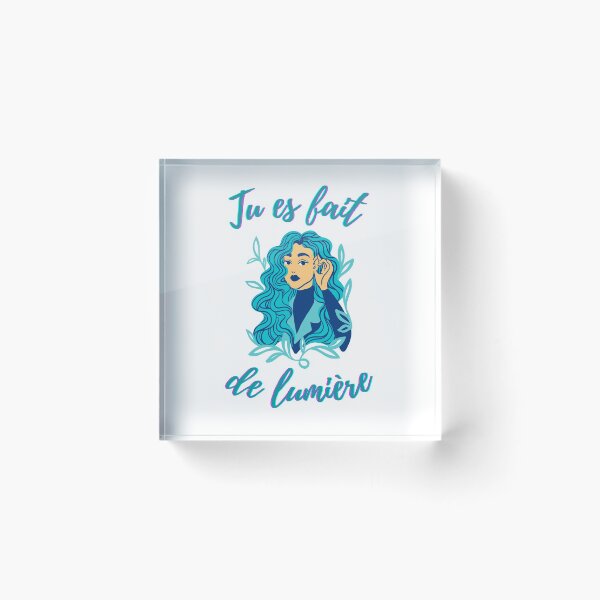 Item preview, You are made of light - french language words theme gifts (aqua blue) designed and sold by RebelliousRosee.